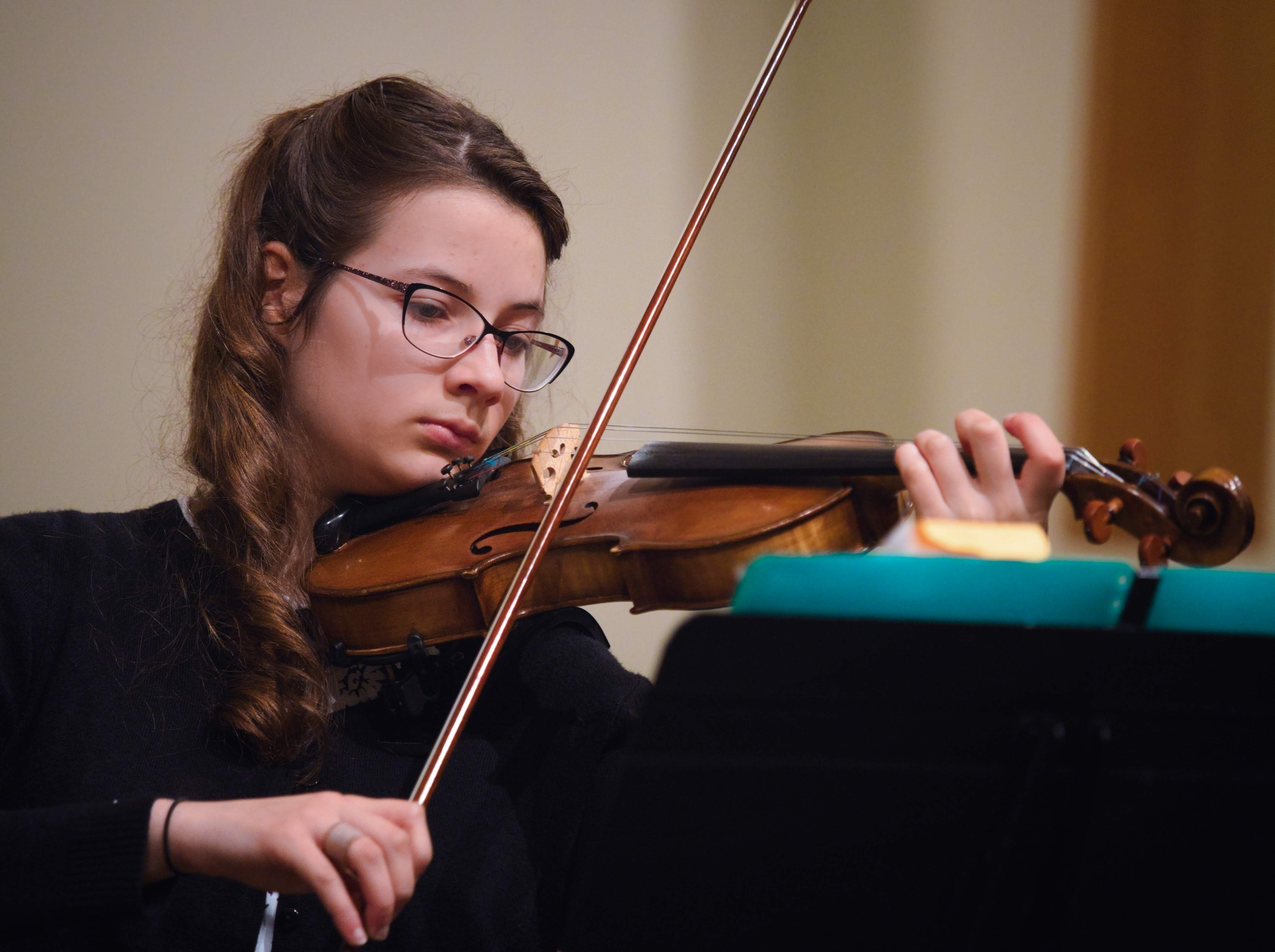 WGE Instrumental Kairen Gillam Displays Her Skill on the Violin